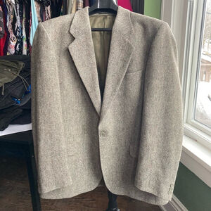 Men's MAGEE Donegal wool Tweed Blazer Jacket, Size L, Gray